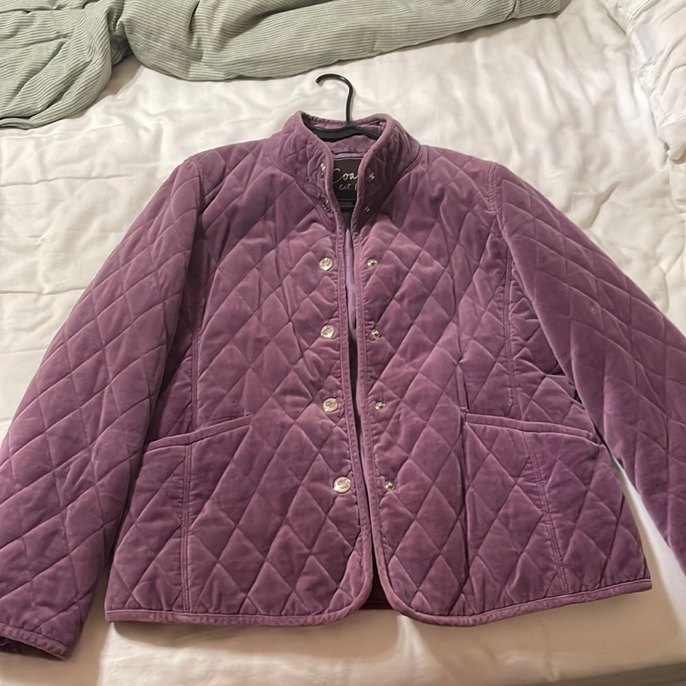 Purple velvet coach jacket, great condition